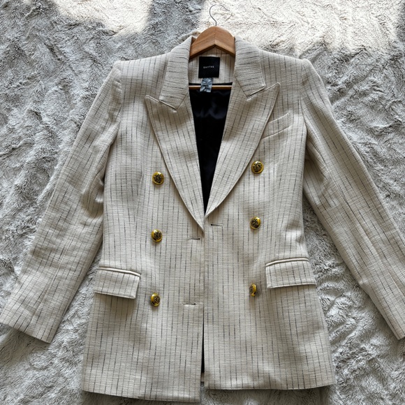 Smythe Jackets & Blazers - Pristine - Smythe Puff Sleeve Cream Blazer
